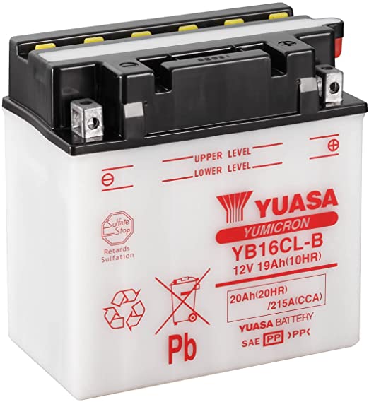Batteria auto YUASA Moto YB16CL B CCA PIOMBO 12V 16Ah 215A